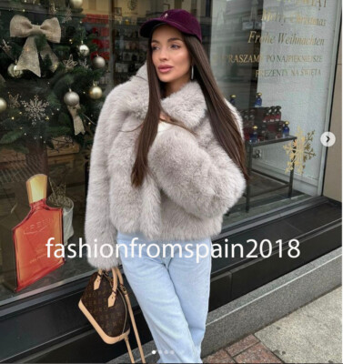 ZARA NEW WOMAN FAUX FUR SHORT COAT PEARL GREY XS-XXL 1255