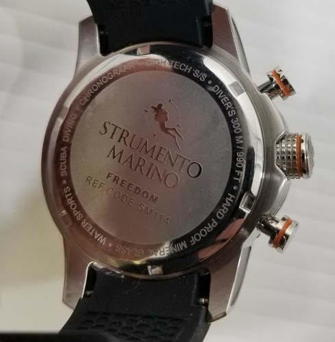 V) Strumento Marino Men's Freedom Orange Silicon Chronograph Wristwatch Watch - Picture 8 of 11