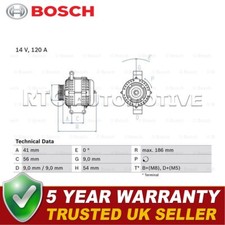 Bosch Alternator Fits Fiat Doblo Fiorino Grande Punto 500 Qubo Peugeot Bipper
