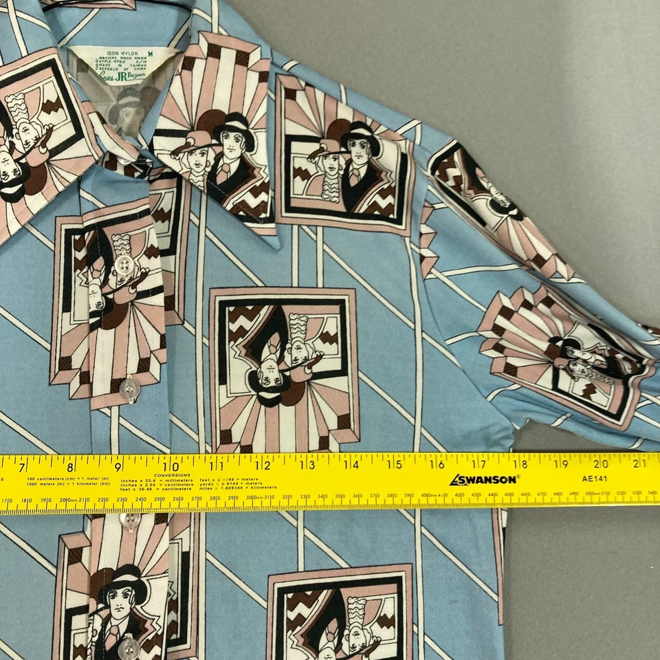 Camisa Top De Colección Para Mujer Mod Estampado Completo De Colección Años 60 70 S/M Art Deco Rugiente Años 20  Foto 4 de 4