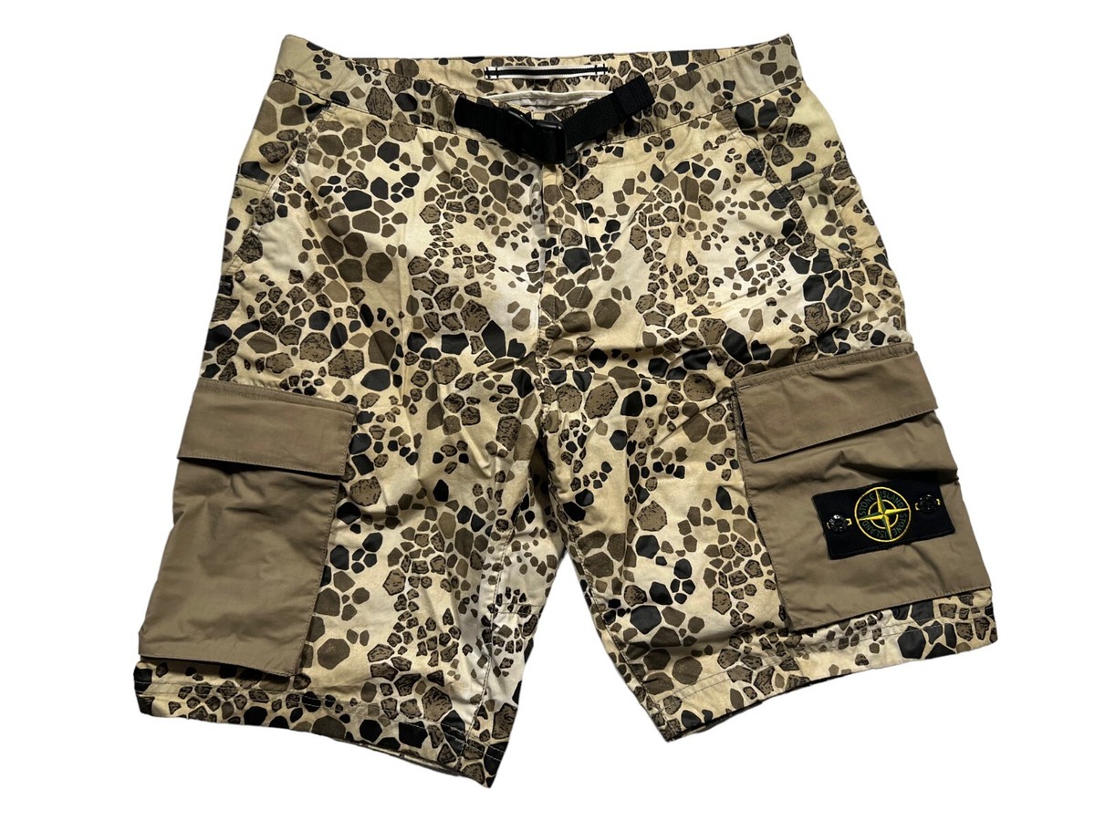 Stone Island Alligator Camo Light Cotton Nylon Rep Cargo Short