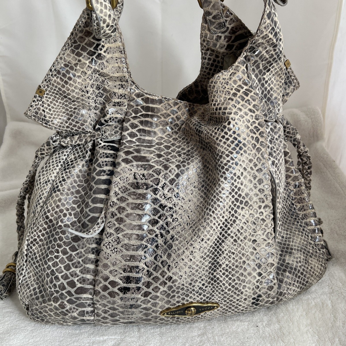 Elliot Luca Snake Print Shoulder Bag eBay