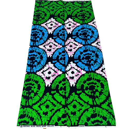 Tela africana estampado en bloques Ankara 6 yardas calidad 100 % algodón material de costura - Imagen 41 de 51