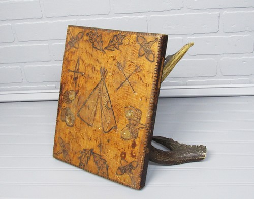 Antiguo taburete de madera nativo americano arte popular de 1800 asta indio primitivo - Imagen 4 de 15