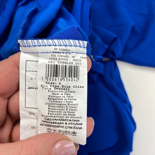 RINASCIMENTO Mujeres Mono De Cuello Cuadrado Azul Con Mangas Cortas Talla S - Imagen 5 de 8