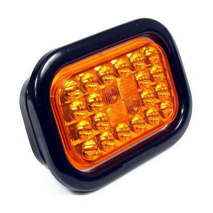 Fortpro 5 5/16" x 3 7/16" Amber Rectangular Tail/Turn Led Light with 24 Leds and - Bild 2 von 7