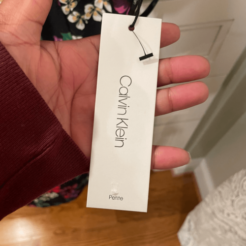Abito donna Calvin Klein 14P nero floreale tubino posteriore dorato manica a sbuffo - Foto 7 di 9