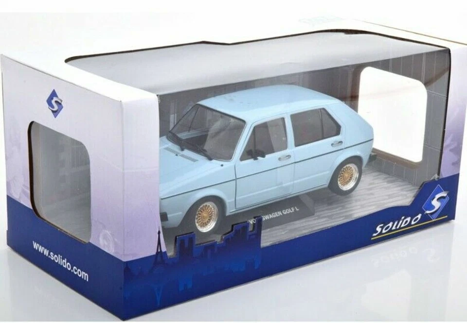 VW VOLKSWAGEN GOLF I L MKI 1982 LIGHT BLUE CUSTOM SOLIDO S1800210 1/18 CELESTE - Photo 2/4