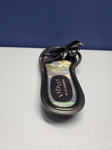 Liz Claiborne Flex Jasper Slide Sandals Women's Size 6.5M Black Leather Slip On - Picture 9 of 12