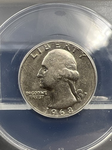 1968 D 25c Washington Quarter Variety Coin FS-801 DDR Double Die REV ANACS EF45 - Picture 9 of 12