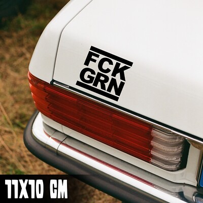 AUTO AUFKLEBER ''FCK GRN'' 11X10CM FUCK GRÜNE MITTELFINGER TUNING STICKER #0252