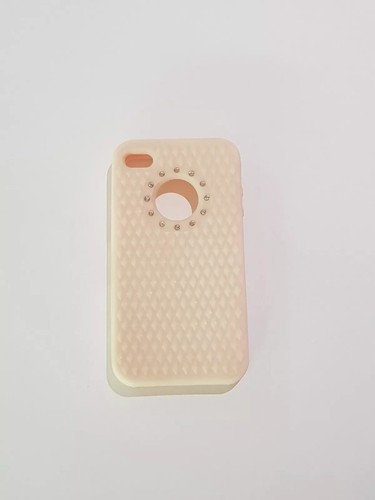 Etui Coque Souple en Silicone Rose Pale iPhone 4 iPhone 4S Diamant - Photo 2 sur 3