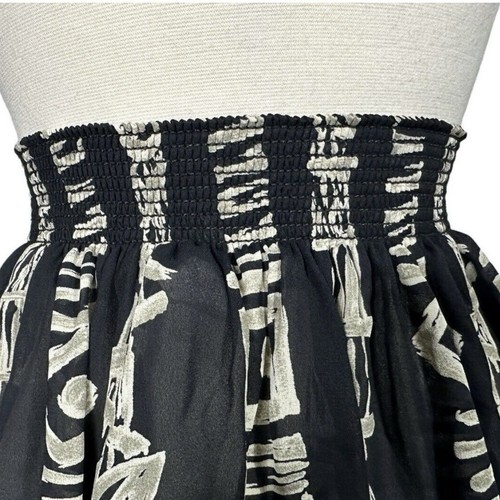 Vintage Midi Skirt Size M Sheer Black Ivory Geo Print Artsy  Whimsigoth NWT - Picture 9 of 14