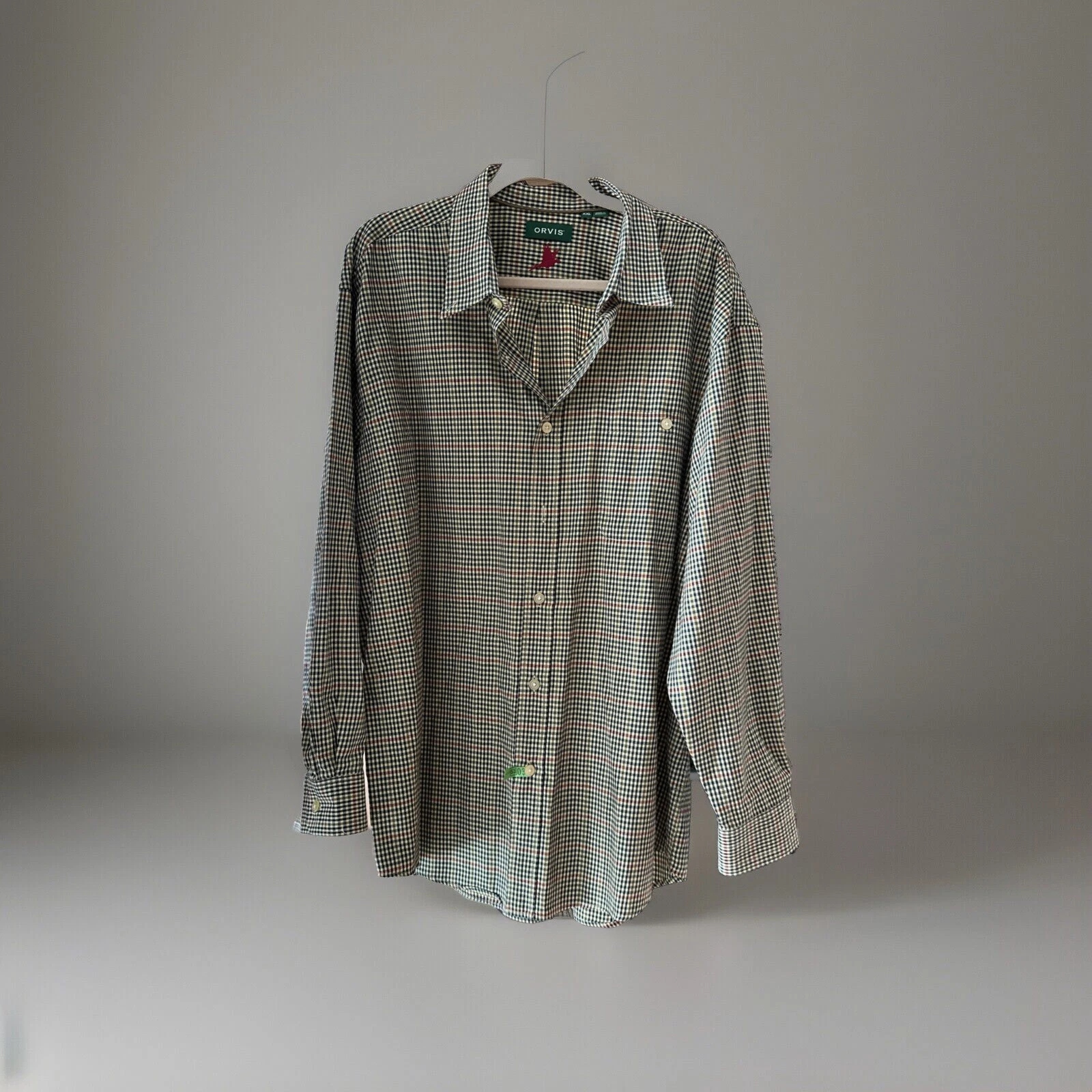 Orvis Shirt Men's XXL Button Up Country Twill Camping Hiking Long Sleeve Check