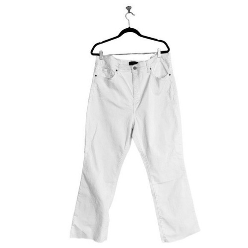 Jeans taglio stivaletto Banana Republic vita alta orlo sfilacciato colore bianco puro 34 nuovi senza etichette - Foto 1 di 6