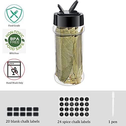 24 Stück 3,3 Unzen Leere Kunststoff Gewürzflaschen für BBQ Gewürz Salz Pfeffer - Bild 4 von 6