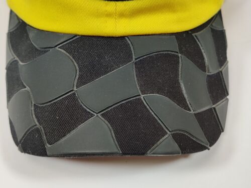 Vintage Pennzoil Racing Hat Yellow Steve Park Embossed Checkered Flag Brim NEW - Picture 2 of 6