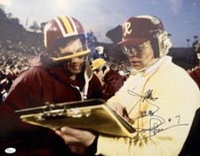 Joe Gibbs & Joe Theismann Signed Washington Redskins (Huddle) 16x20 Photo JSA
