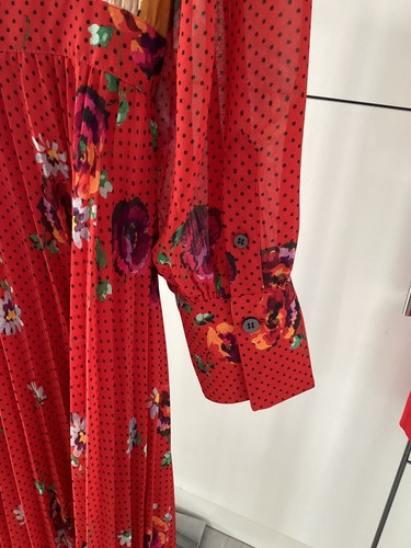 Vestido Caroline Issa Label Mix Precioso Rojo Floral Con Trasero en Contraste Reino Unido 14 - Imagen 4 de 14