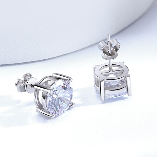 0.5-2ct D Color VVS1 Real Moissanite Stud Earrings 925 Silver GRA Pass Tester - Picture 7 of 20
