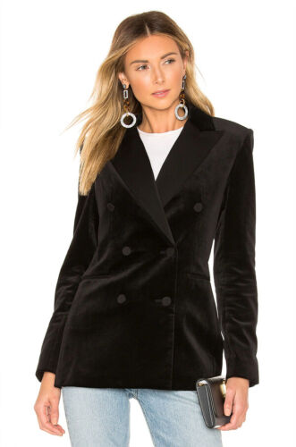 Neu mit Etikett Theory Stretch Samt Smokingjacke Blazer SCHWARZ GRÖSSE 6 - Bild 2 von 10