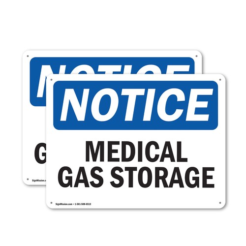 (2 Pack) Medical Gas Storage OSHA Notice Sign Decal Metal Plastic - Bild 1 von 22