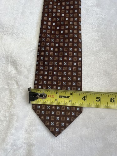 Brooks Brother Tie Brown Geometric - Picture 8 of 9