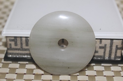 Natural Light White Jade Pendant Safety Buckle