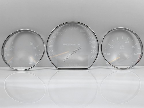 Pour Mercedes W210 2000-2002 Cerclages De Compteur Aluminium Anneaux Chrome - Imagen 2 de 11