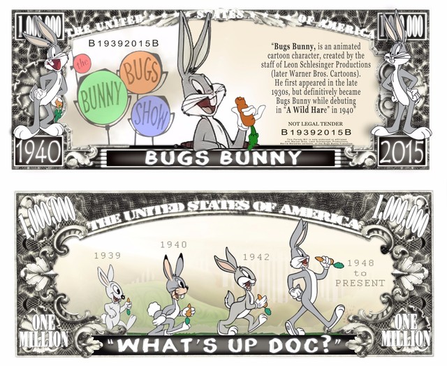 OUR BUGS BUNNY CARTOON DOLLAR BILL (25 Bills) PY7904 OUR BUGS BUNNY CARTOON DOLLAR BILL (25 Bills) PY7904