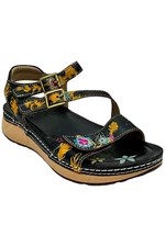 L'Artiste x Jane & Coco Leather Sandals Black