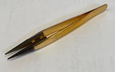 Excelta  230-SA non magnetic Tweezer, 4-1/8" Gold plated Nickel Swiss made