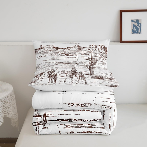 Cowboy Comforter Set Western Bedding King Size Wild West American Desert Rustic - Picture 5 of 37
