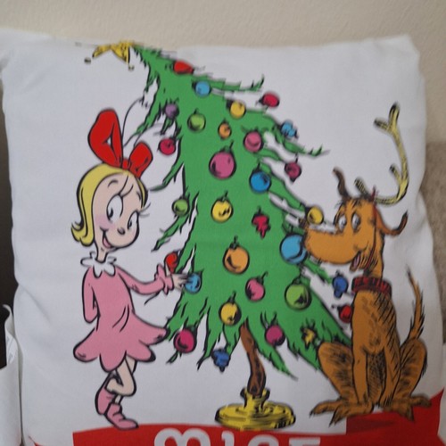 New Grinch themed throw pillows Christmas home decor 18x18 - Picture 2 of 5