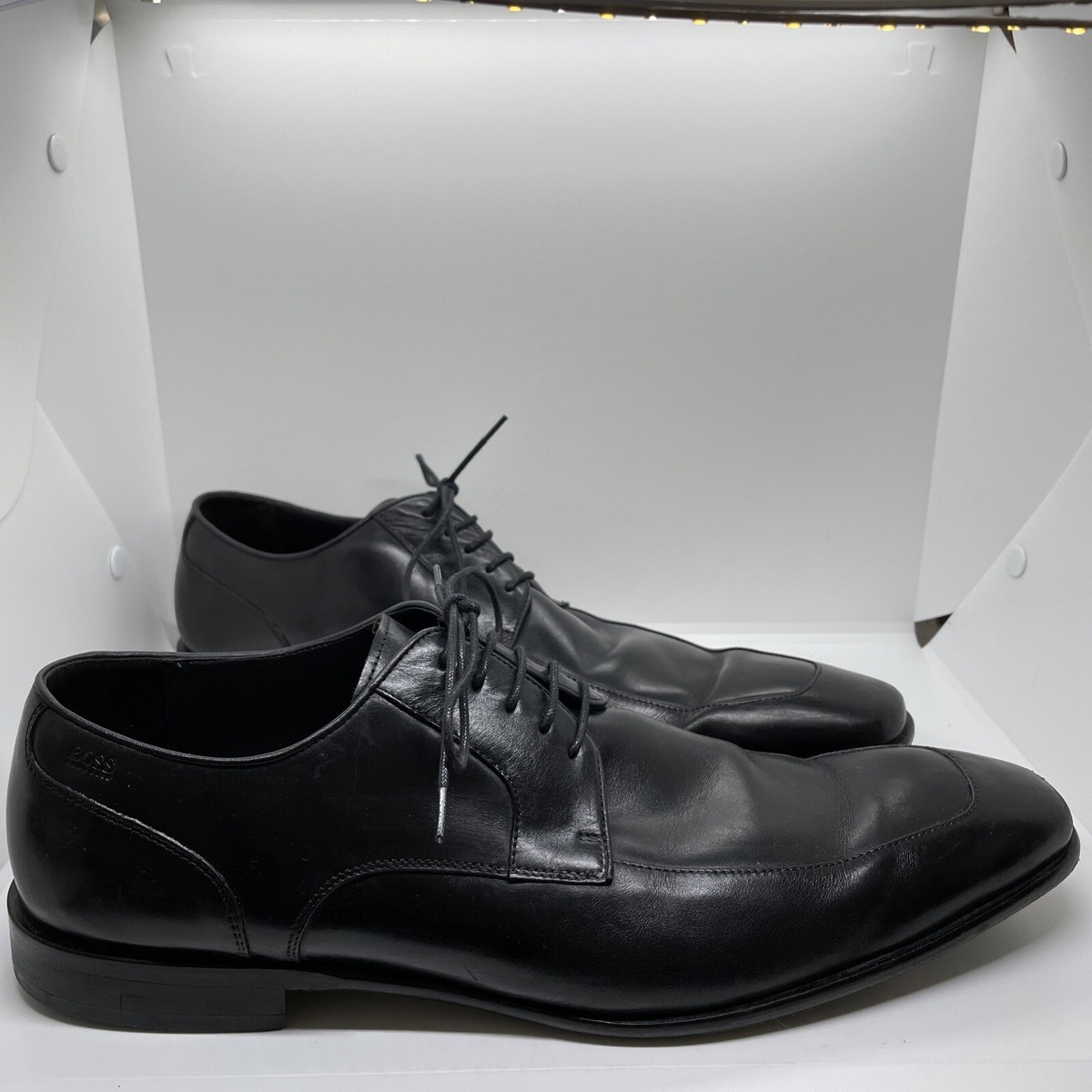 未使用級✨HUGO BOSS Wジップ レザー オーガナイザー ブラック BOSS ファスナー財布 | ブラック | FARFETCH JP