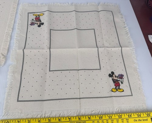Juego de 2 manteles y servilletas vintage de Mickey y Minnie Mouse de Disney - crema - Imagen 4 de 22