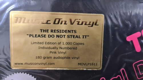 THE RESIDENTS LP "PLEASE DO NOT STEAL IT" RSD2016 PINK VINYL #17/1000 SEALED - Picture 3 of 4