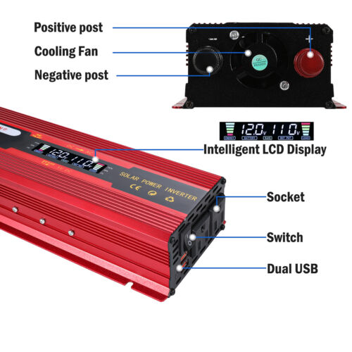 7000Watt Power Inverter Pure Sine Wave 24V to 110v 120v Solar Off Grid System RV - Picture 191 of 200