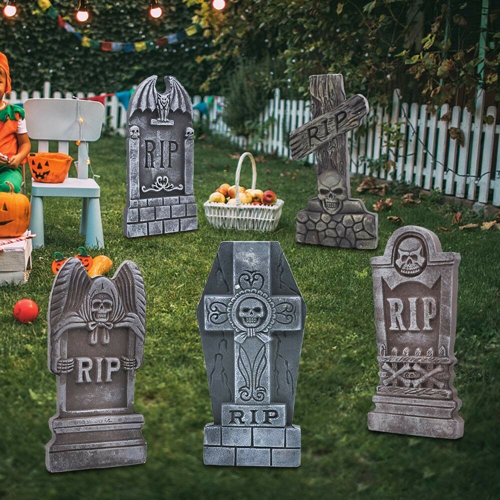 Rip Graveyard Tombstones Headstone Decorations Halloween Yard