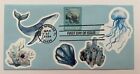 2024 Manatee Fdc Ocean Coast Stickers Light Blue Envelope Humpback Whale