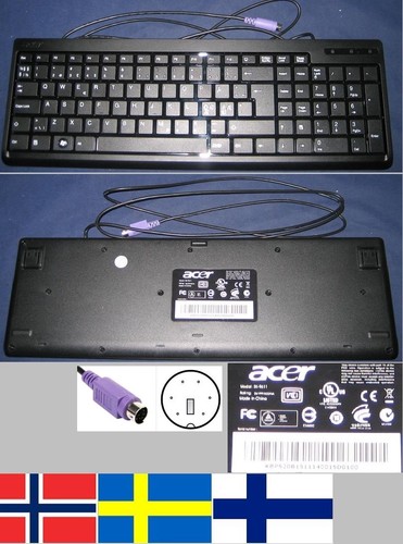 Tastatur qwerty Nordisch / Acer SK-9611 SK9611, KB.PS20B.151 Anschluss Ps /2