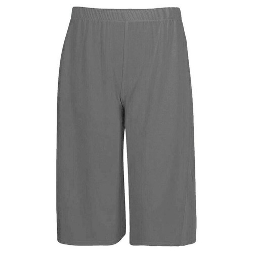 Womens 3/4 Wide Leg Palazzo Shorts Ladies Elasticated Stretch Plain Bottoms 8-26 - Picture 23 of 37