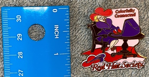 Red Hat Society Lapel Pin "Colorfully Connected" Computer Gold Willabee & Ward - Picture 4 of 4