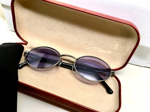 PORTA ROMANA SUNGLASSES ITALIAN HAND MADE WOODEN TEMPLES ,PURPLE BLUE LENSES - Picture 5 of 5