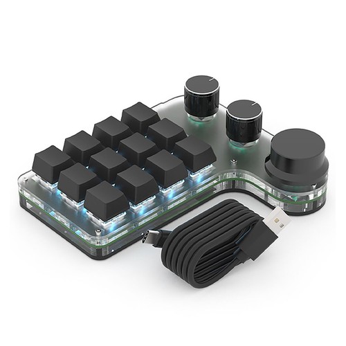 Wireless Bluetooth Mechanical Keyboard RGB Macro 12/15 Keys 3 Knob Keypad Custom - Picture 2 of 22