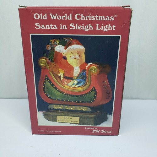 Merck Vintage Old World Christmas 1994 Santa In Sleigh Light #529729 | eBay