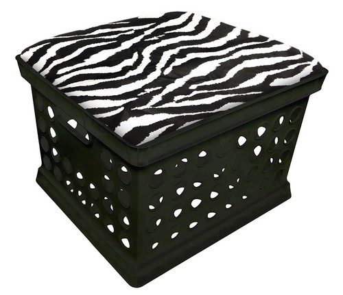 Black Ottoman Bench Storage Utility Crate Novelty Fabric Removable Seat Cushion - Picture 30 of 31