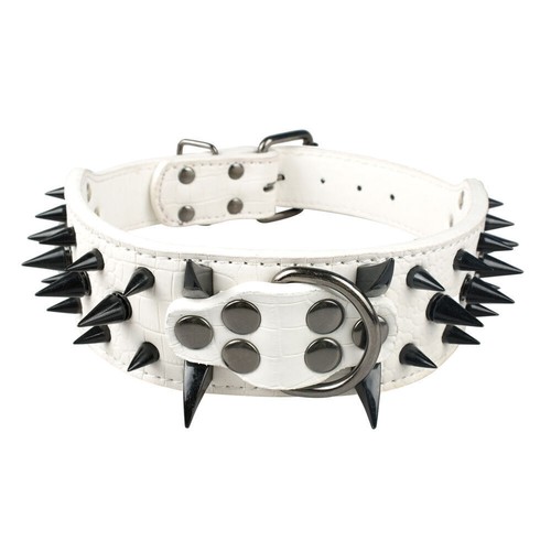 5cm Wide Spiked Studded Leather Dog Collar for Medium Large Dogs Pitbull Mastiff - Picture 11 of 14