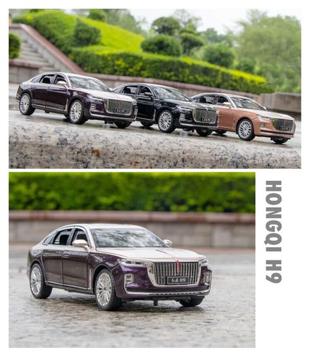 1:24 Diecast Car Hongqi Red Banner H9 Alloy Model Car Light Sound Toy Vehicle - Picture 20 of 24