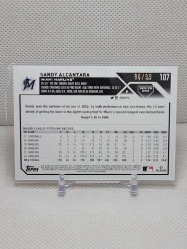 Serie 1 2023 Sandy Alcantara DE COLECCIÓN STOCK/99 - Marlins - Imagen 2 de 2